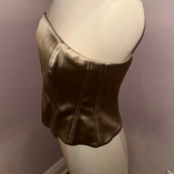 Aritzia Ten Castle Satin Bustier Wicker Tan - Picture 2 of 3